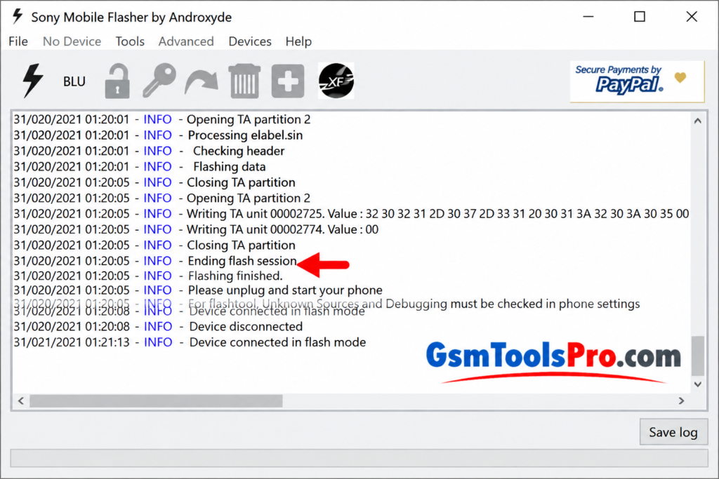 final finshing steps Firmware Using Sony Flash Tool Working